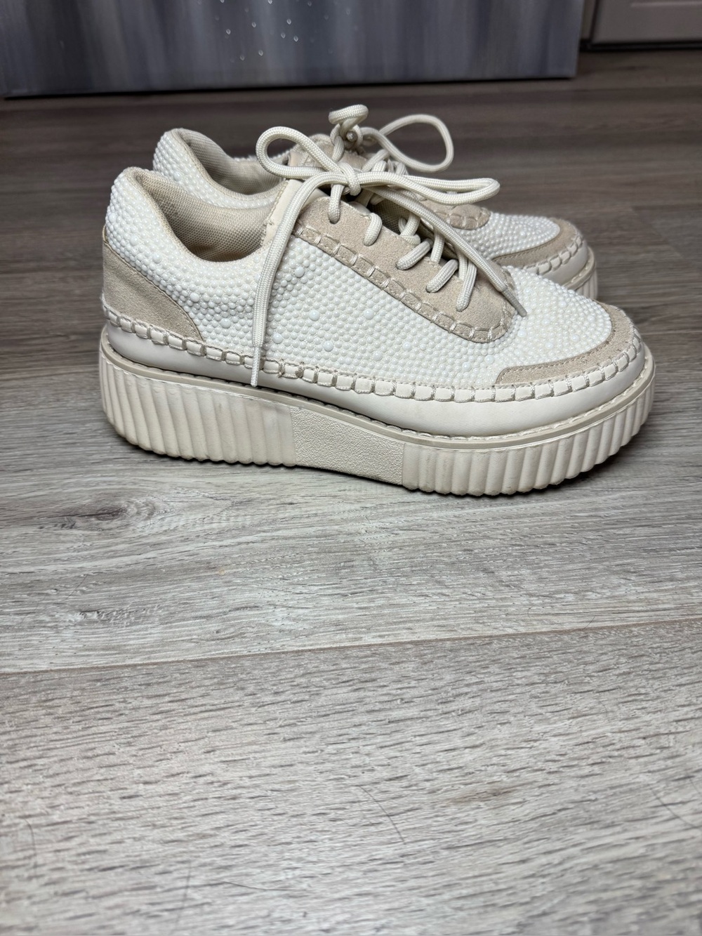Pierre Dumas Embellished Pearl Platform Shoes